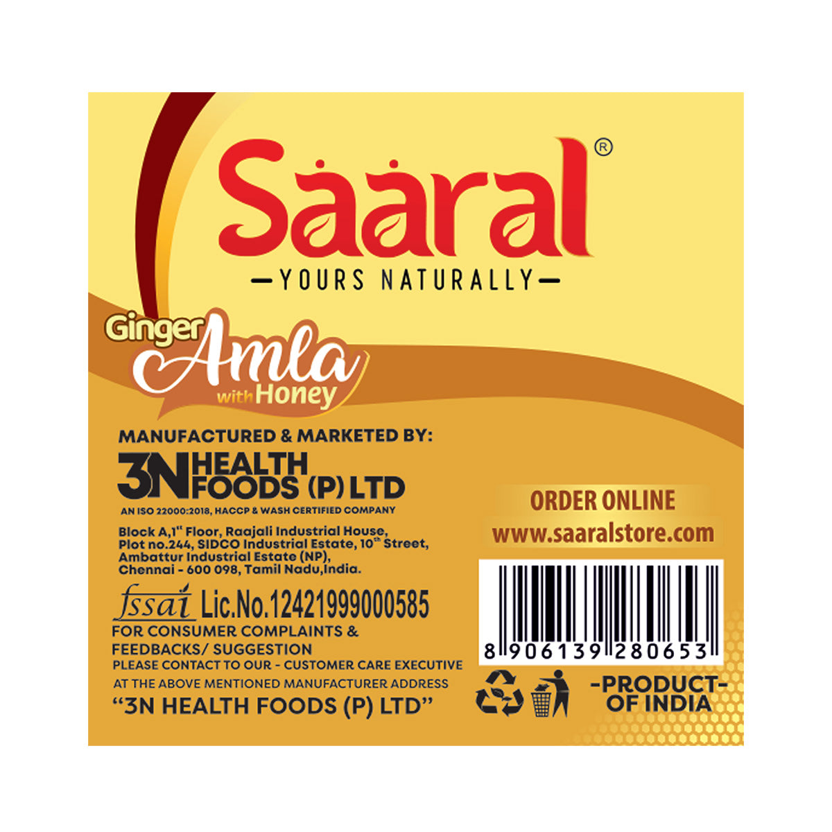 Saaral Ginger Amla with honey - 6 Pcs