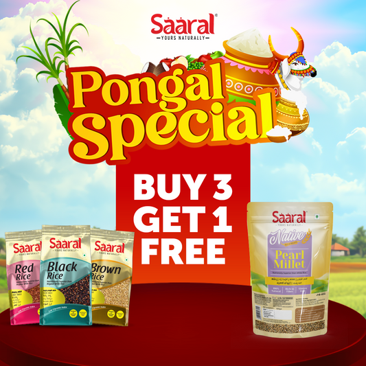 Buy Pack of 3 Saaral Premium Native Rice (Get FREE Pearl Millet Worth Rs 80)